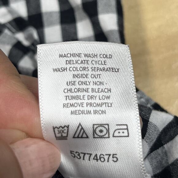 Woman Within Button Up Shirt Sz 2X Gingham Black White Cottagecore Mature - Picture 9 of 13